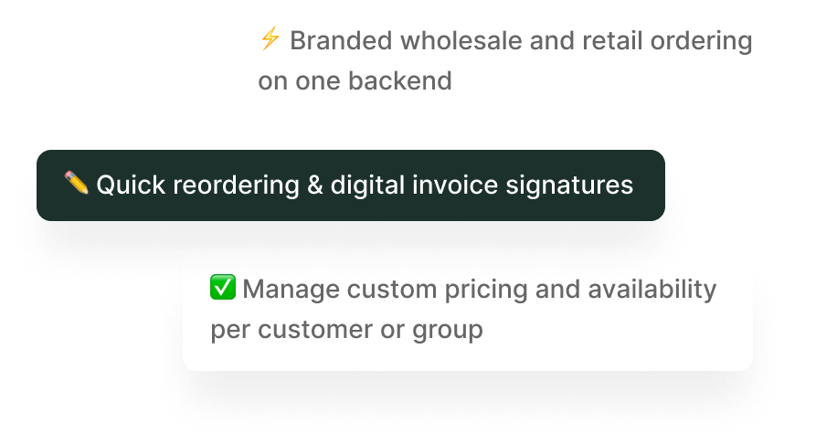 Wholesale and Retail Ordering Portal bubble
