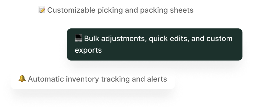 Streamlined Fulfillment Tools bubble